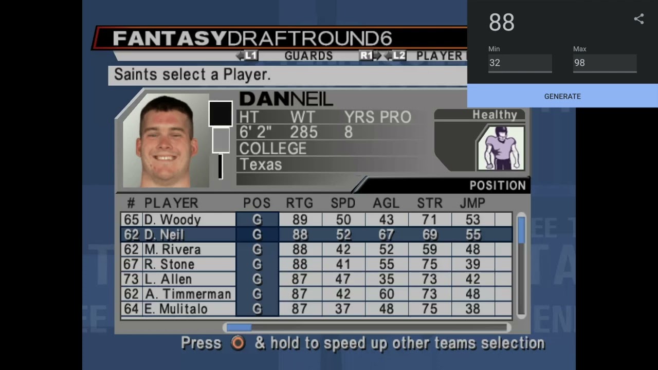 ESPN NFL 2K5 RNG TEAM - Season 1 Episode 0 - A Random Number Generator picks our team!
