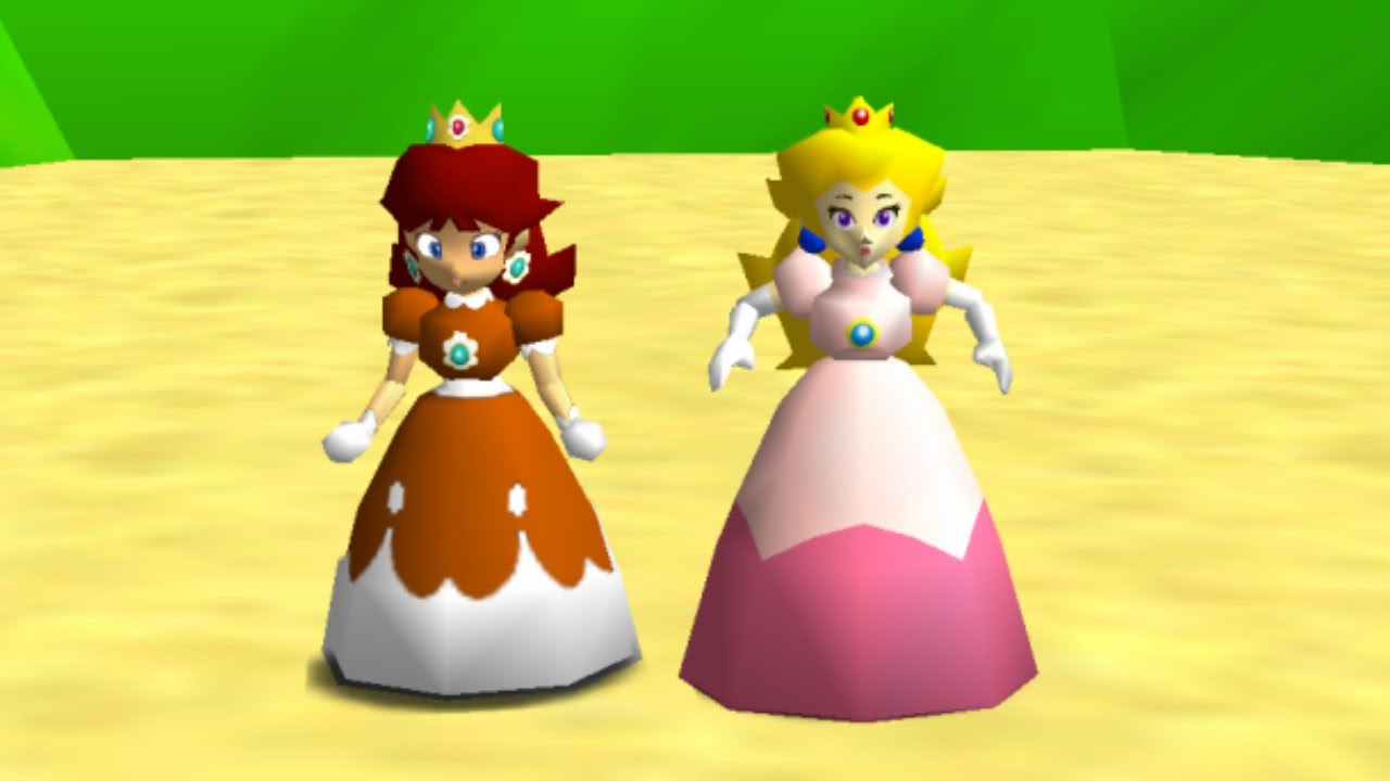 Peach & Daisy in Mario 64 (2 Players) - Full Game 100% Walkthrough
