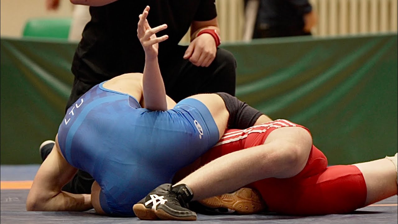 Artem Litvinov (EST) vs Artem Koval (LTU) 65kg. Freestyle men wrestling tournament.