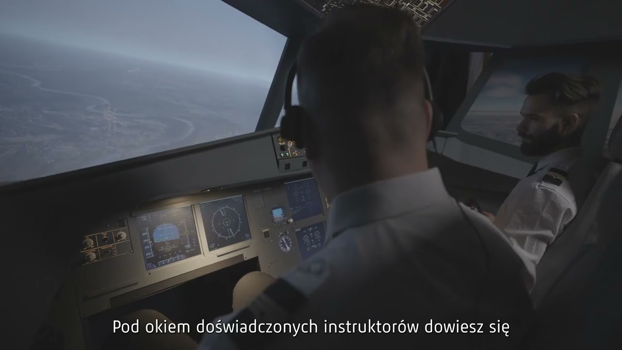 Symulator lotu Airbus A320 w Centrum Edukacji Lotniczej Krak&oacute;w Airport