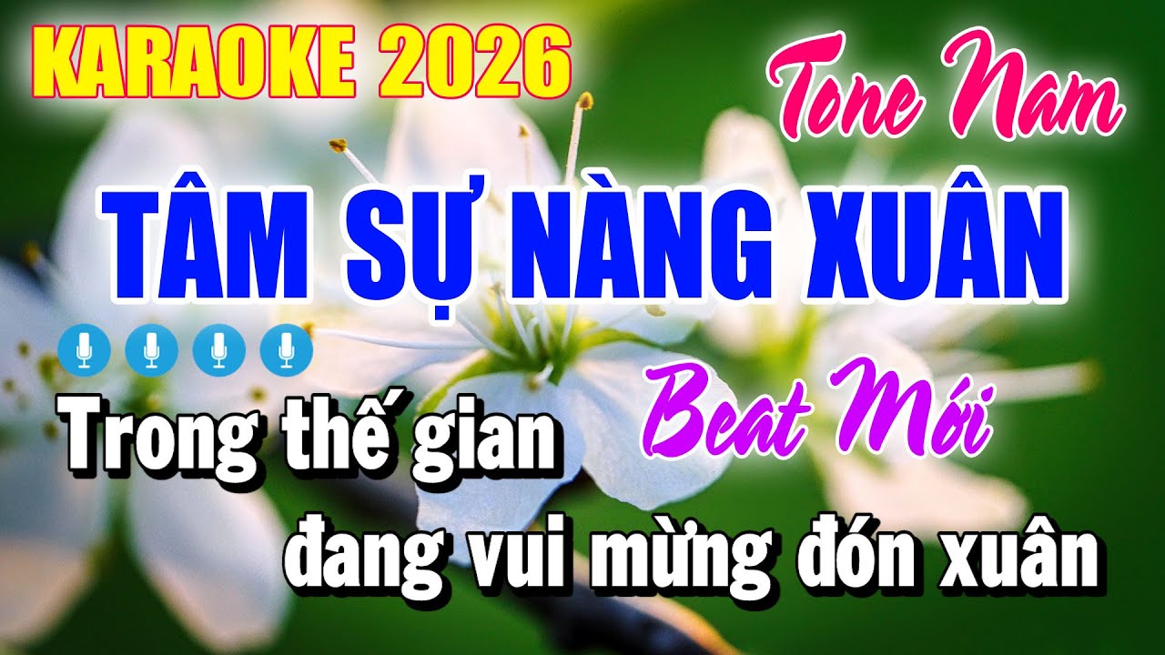 Karaoke Tâm Sự Nàng Xuân Tone Nam | Beat Cực Hay | Karaoke Duy Beat