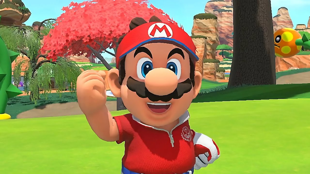 Mario Golf Super Rush Mario vs Peach vs Luigi in Sheltop Sanctuary