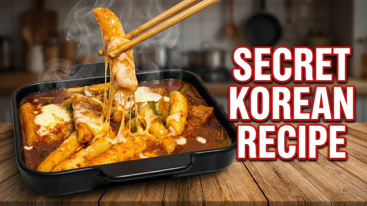 Making Tteokbokki  [Rice Cakes + Gochujang Sauce] Recipe សម្ងាត់! Tteokbokki គីឆ្ងាញ់ដូចហាងកូរ៉េ