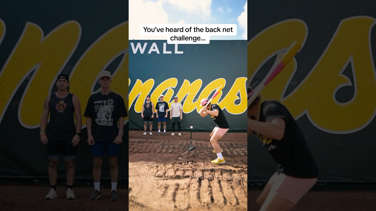 We Played the &ldquo;Back Wall Challenge&rdquo; 😂⚾️ #baseball @daltonmauldin5 @bill_leroy @tannerthomas_