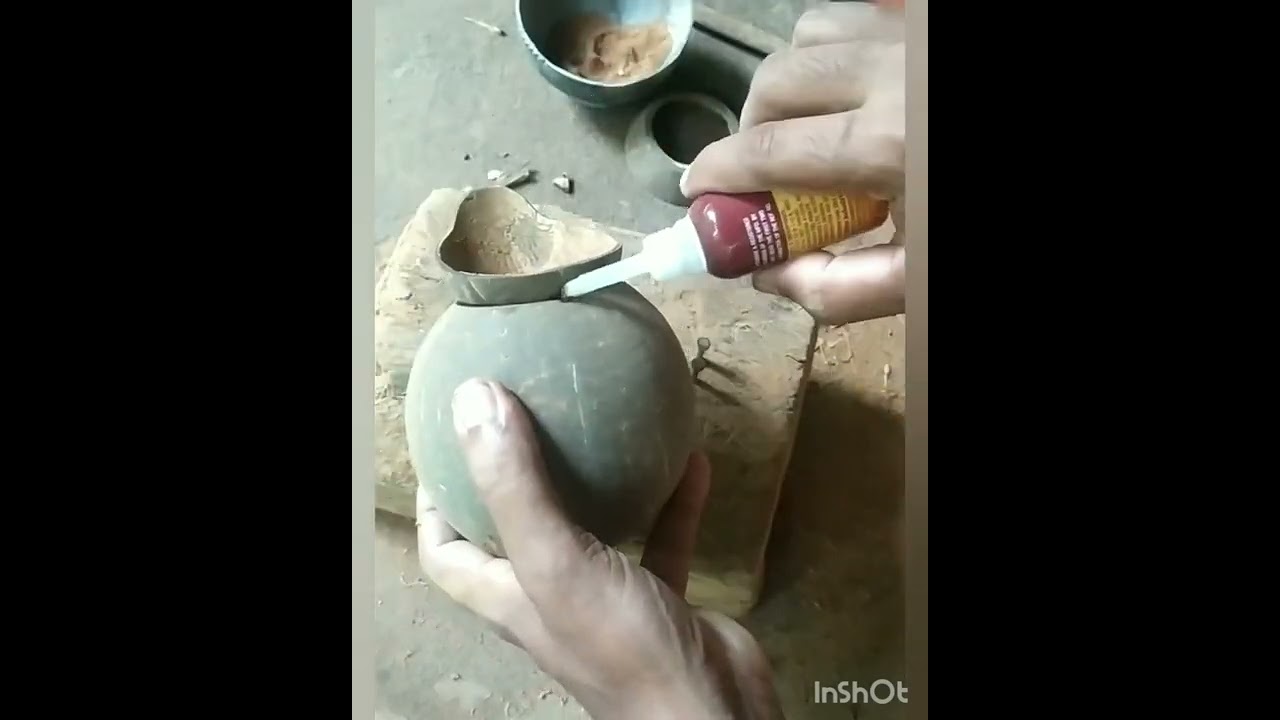 coconut shell art and craft idea's # water jug # ತೆಂಗಿನ ಚಿಪ್ಪಿನಲ್ಲಿ ಕಲಾಕೃತಿ #