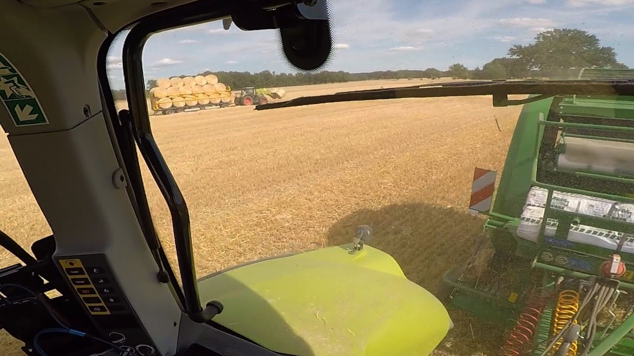 Cab View Claas Axion 810 | baling straw McHale V6 750 | POV | Part 2