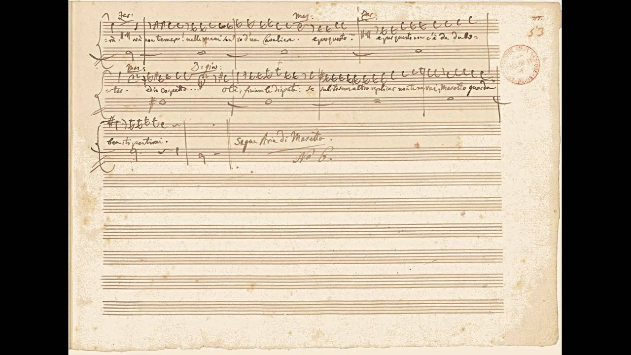 Mozart : Don Giovanni - Giovinette che fate all'amore / Ho capito, signor sì - autograph manuscript