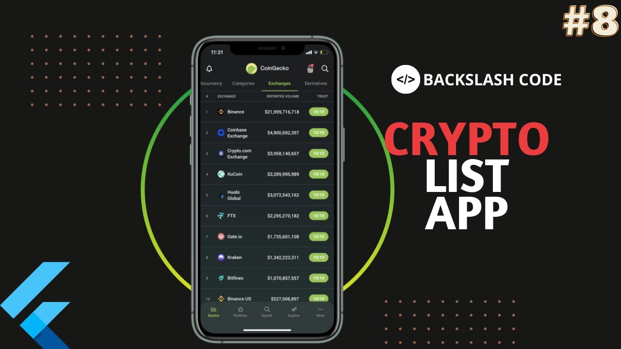 Make Crypto List App Using Flutter | Flutter App 8 | Backslash Code @flutterdev