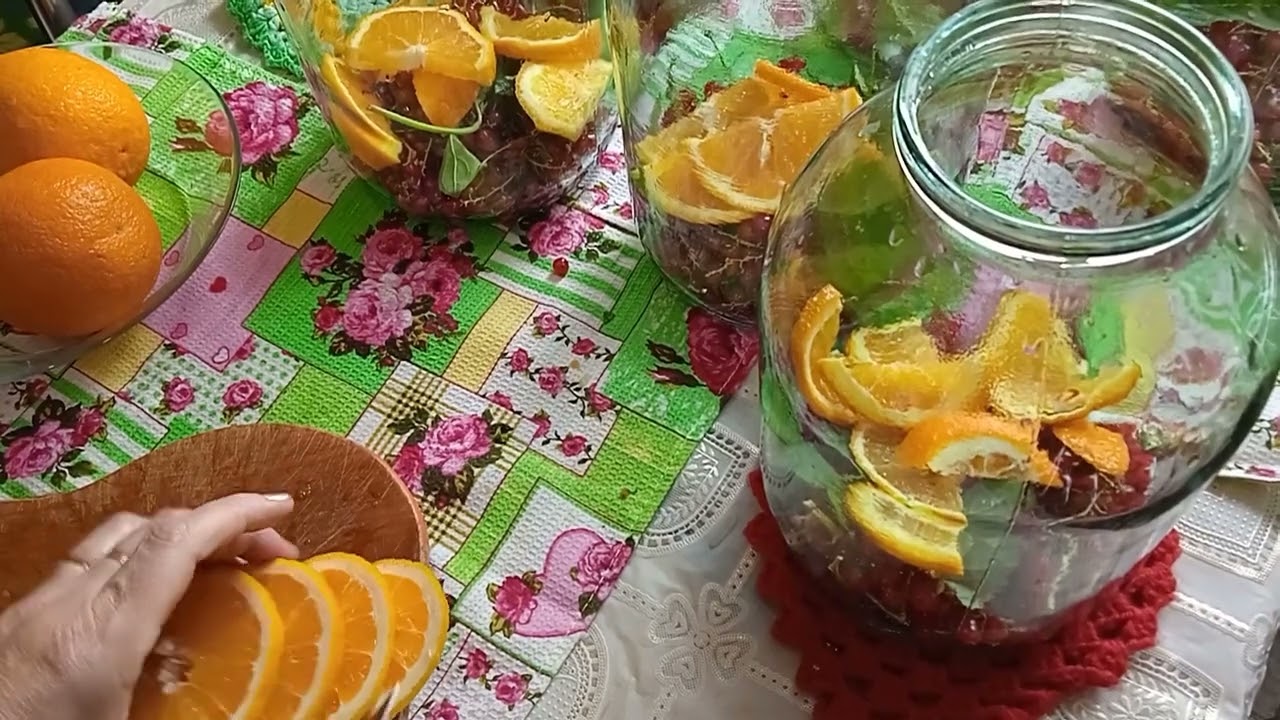 #вкуснейший компот из красной смородины, апельсина и мяты.