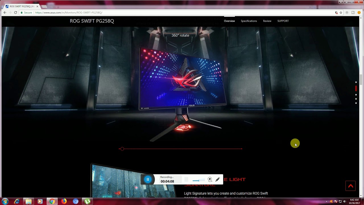 ASUS ROG Swift PG 258Q ,24.5 inch Gaming LED Monitor FHD