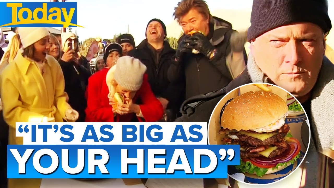 Ally goes face-first into huge NZ burger | Today Show Australia