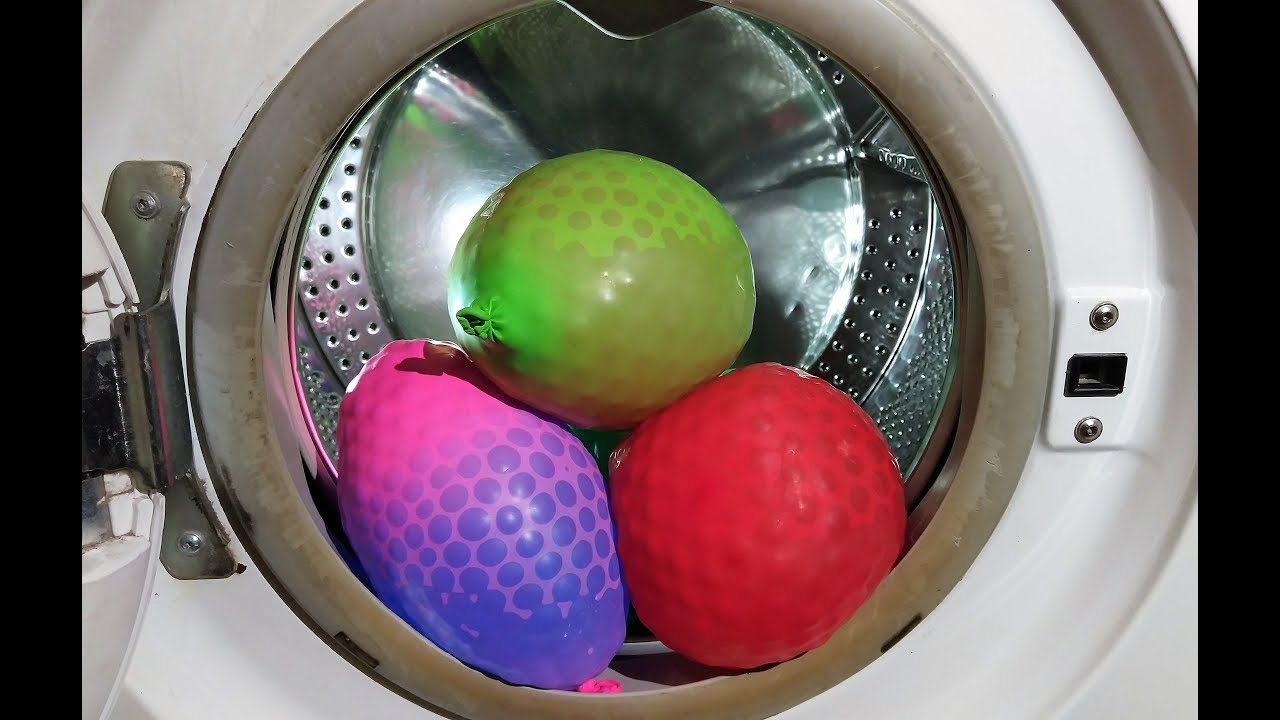 Experiment - Orbeez Water Balloon - in a Washing Machine - Centrifuge/ water beads