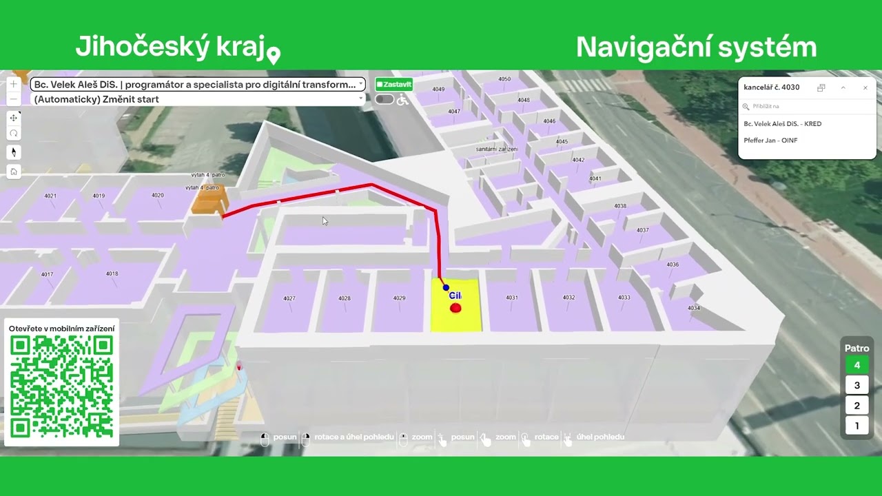 Jihočeský kraj spustil 3D navigaci po budovách krajského úřadu