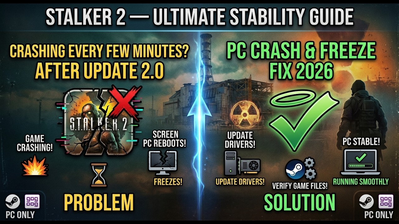 STALKER 2 &mdash; Fix Crashing Every Few Minutes After Update 2.0 | PC Crash & Freeze Fix 2026