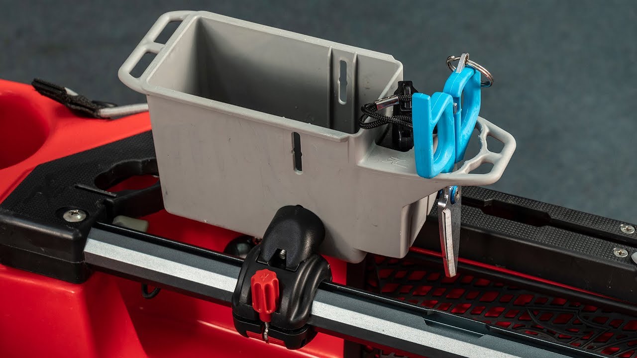H-Rail Mini Bin | Compact Utility Bin for Fishing Tools and Tackle w/ Integrated Retractor