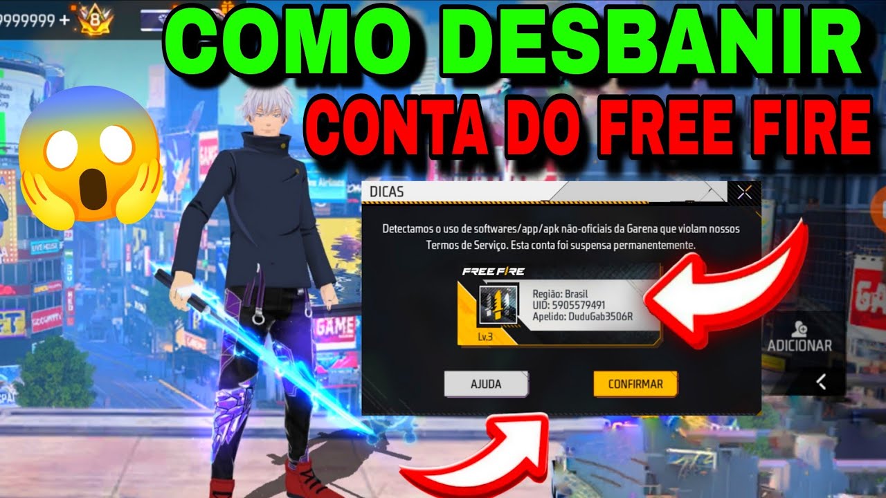 COMO DESBANIR CONTA DO FREE FIRE BANIDA 😱 COMO RECUPERAR CONTA NA NOVA ATUALIZAÇÃO METODO NOVO