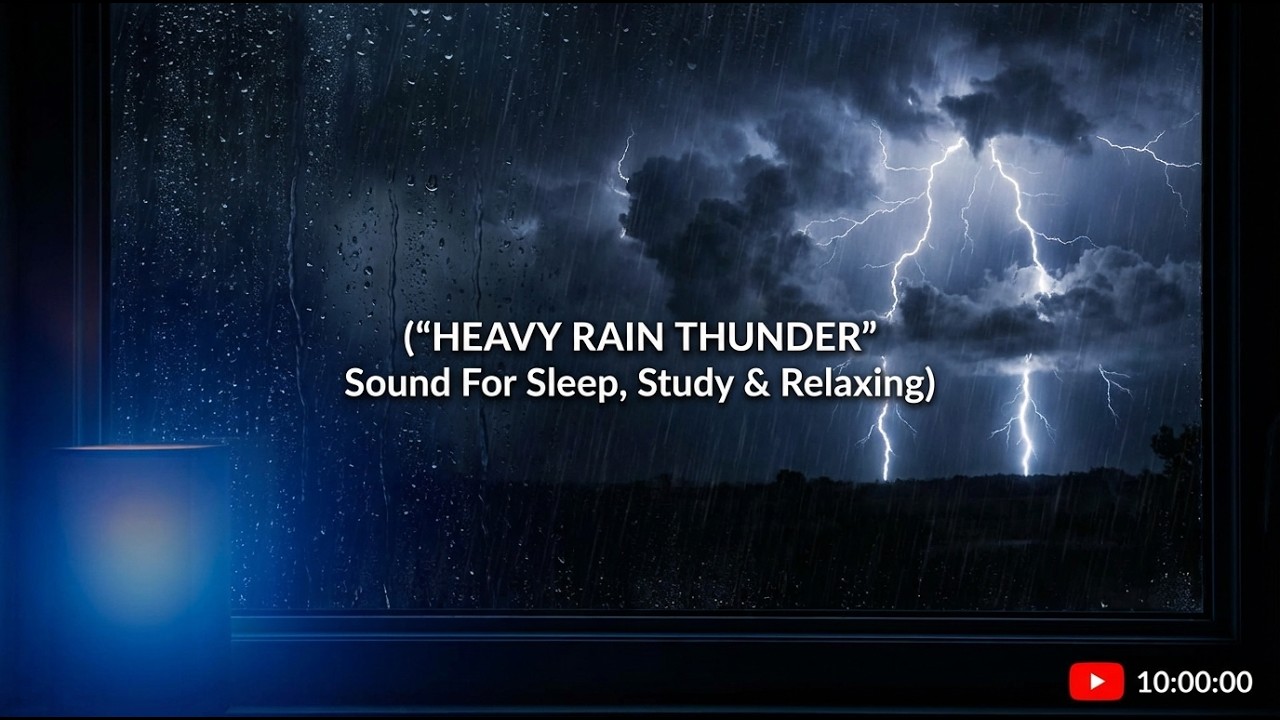 Night Rain for Sleeping – Gentle Rain and Thunder for Deep Sleep & Healing