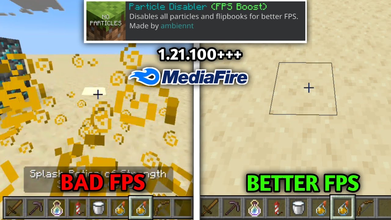 PARTICLES DISABLER FPS BOOST for Minecraft 1.21.100 Bedrock edition 🔥🔥🔥