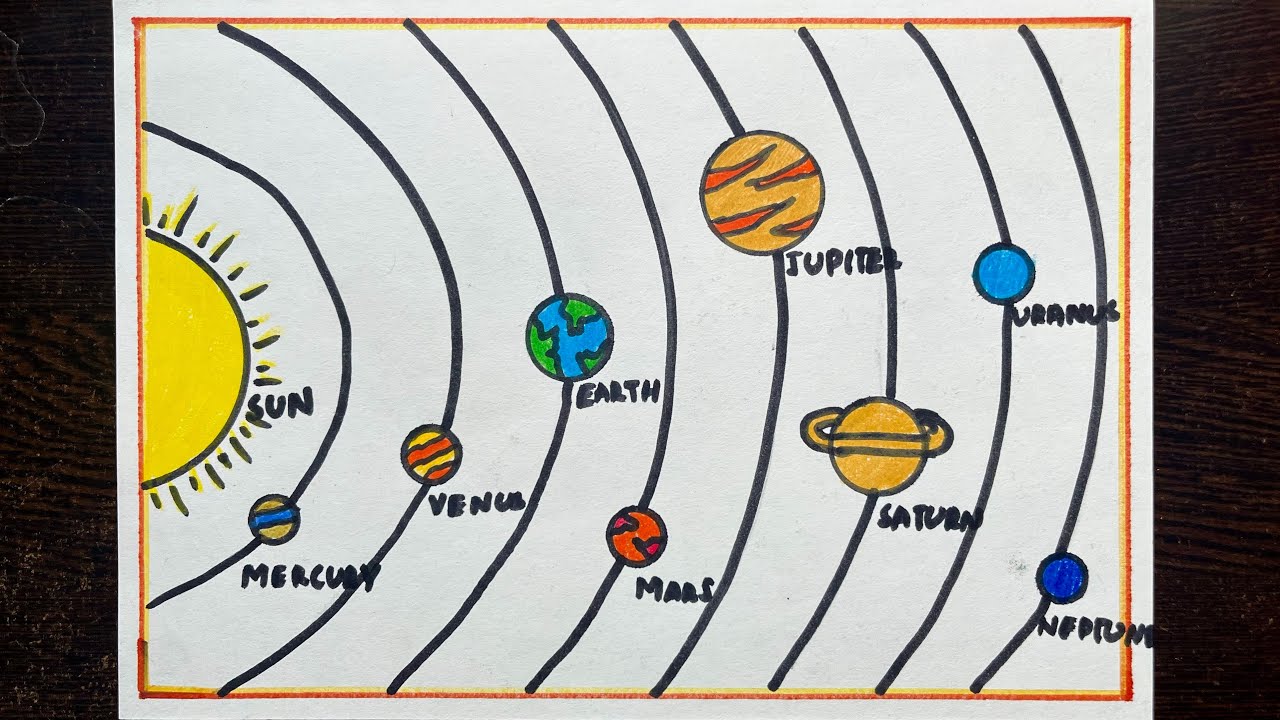 Solar System Drawing | How to Draw Solar System | Solar System Planets Drawing | Solar System