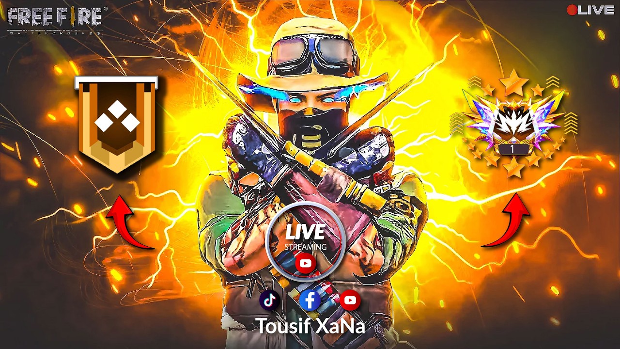 New Grandmaster Top 1 Push V Badge Lobby ❤ FF LIVE ✌ Free Fire LIVE! #ff #freefire #tousifxana