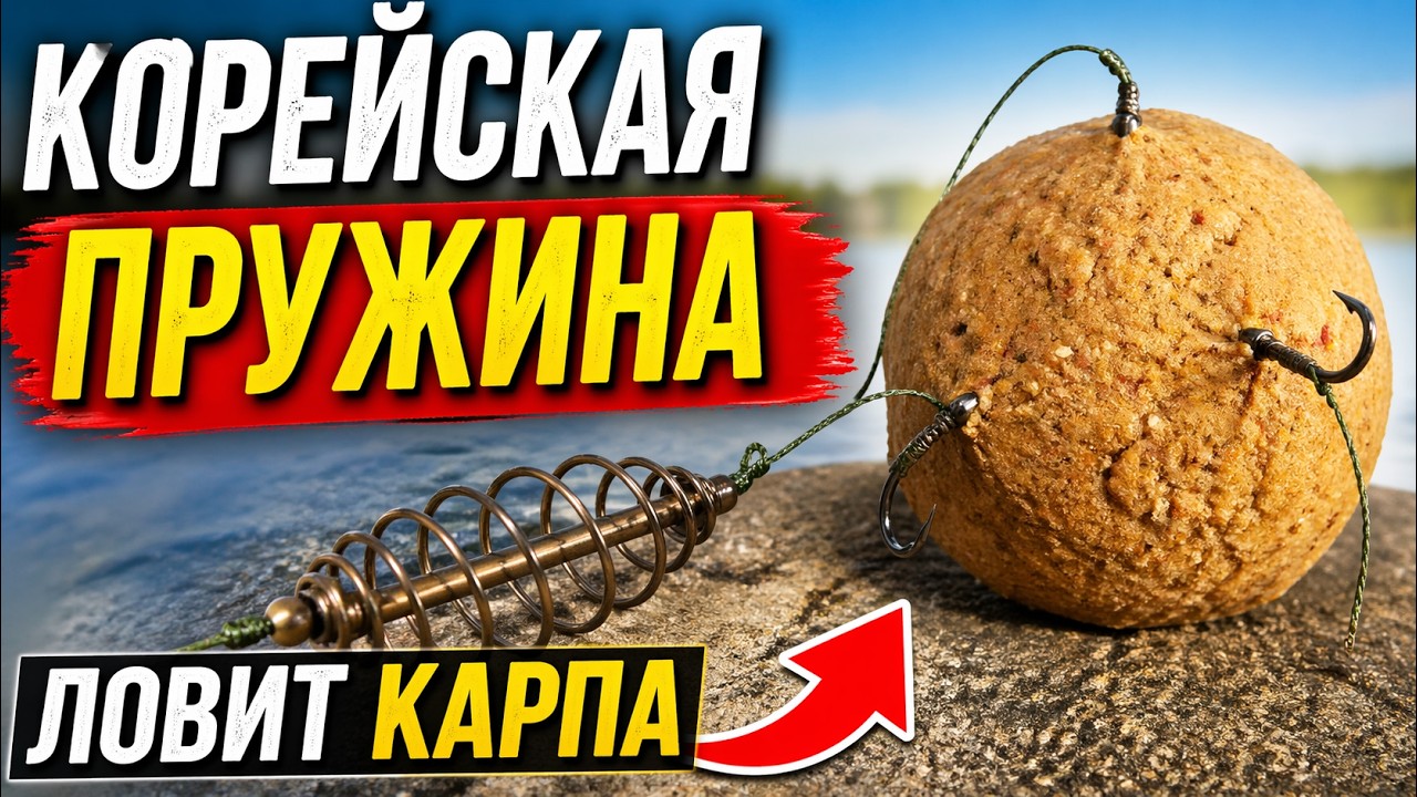 🐟 САМЫЙ ПРОСТОЙ СПОСОБ поймать крупного КАРПА! 💣 КОРЕЙСКАЯ ПРУЖИНА