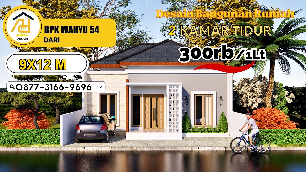 Desain Rumah Ukuran 9X12 M  [1 LANTAI] dari BPK WAHYU Jasa Desain Rumah