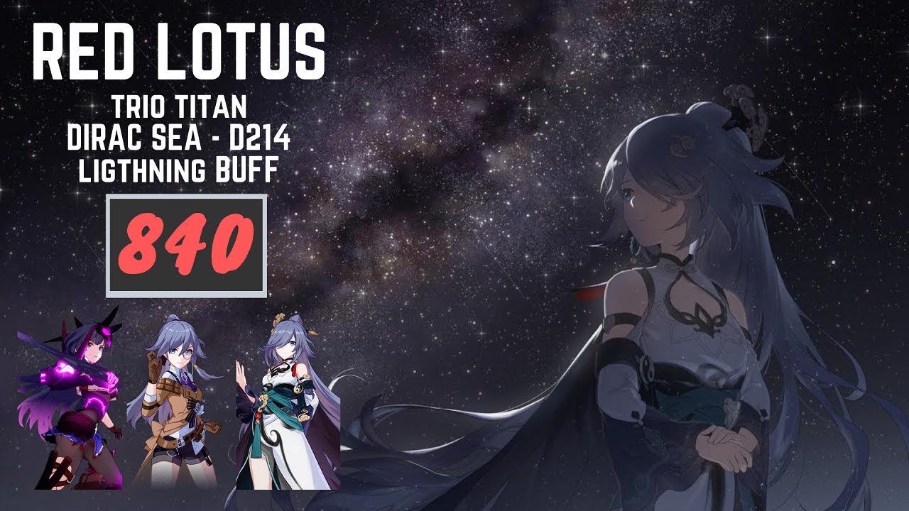 [Honkai Impact 3] Dirac Sea Abyss Red Lotus - D214 - TRIO MECHA - Lightning Buff - 840 Pts