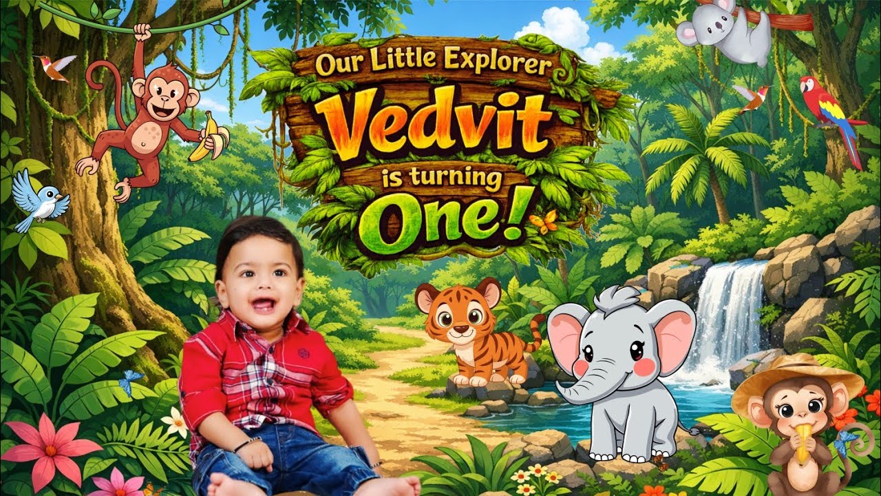 Jungle Safari Theme Birthday Invitation Video #video