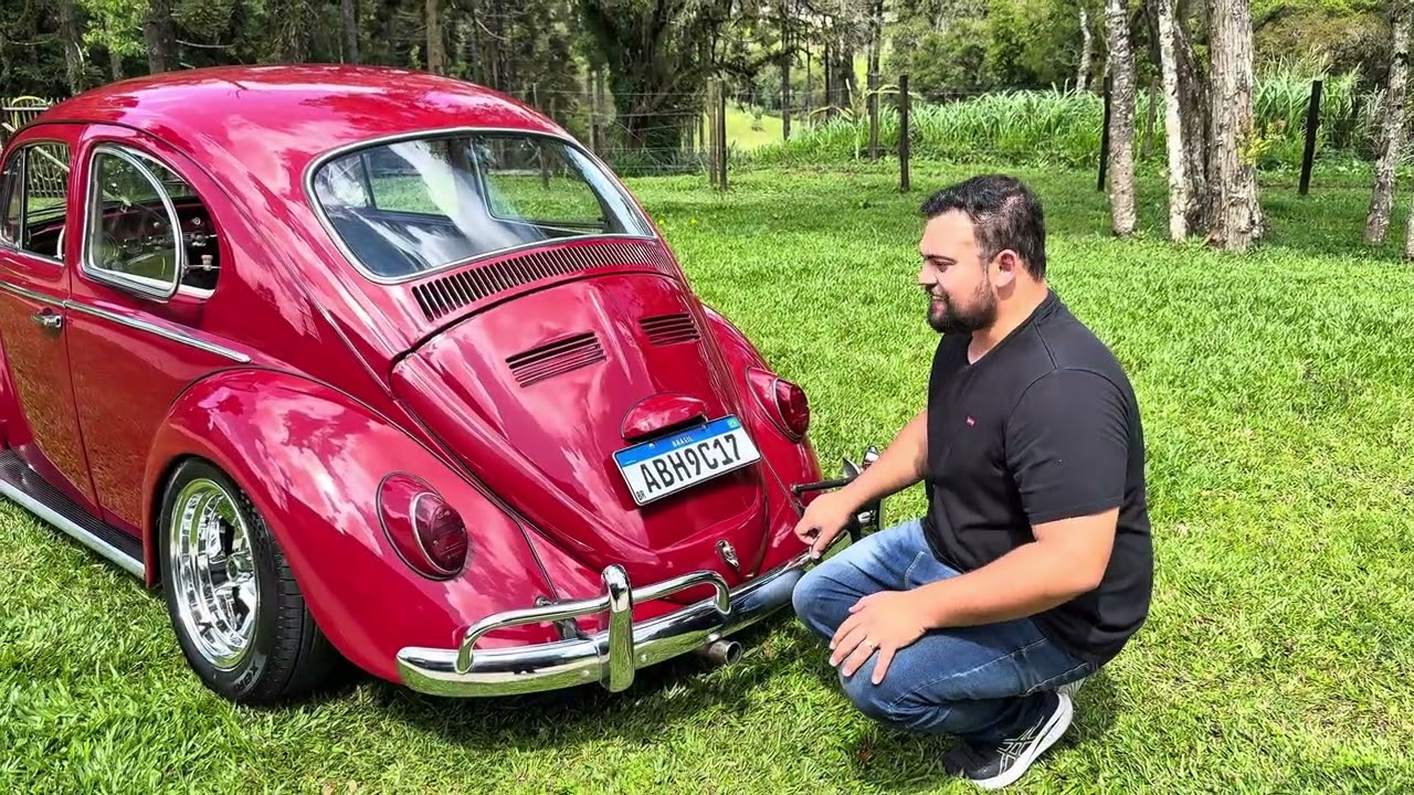 😍 Esse Fusca 67 Vermelho Vai Fazer Você se Apaixonar! Race Trim e Suspensão Baixa!