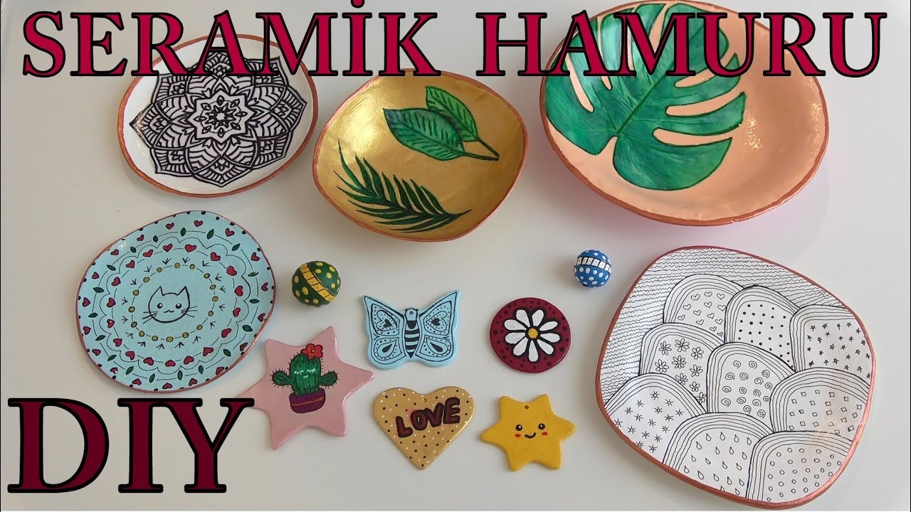 KIRTASİYE SERAMİK HAMURUNDAN, NELER NELER YAPTIM? - 13  DIY İdea - What To Do With Ceramic Dough