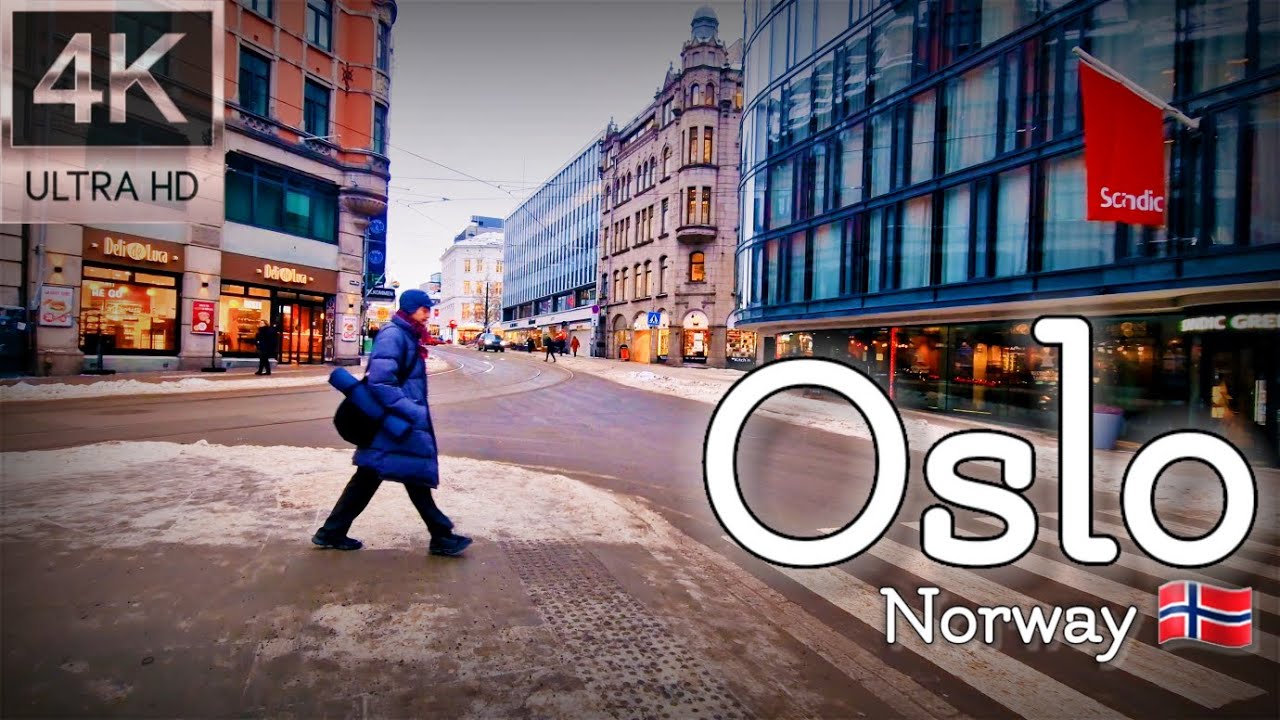 👣Walk with Me in Norway | Pilestredet to Oslo city center (Sentrum) | 4K experience | January 2024👣