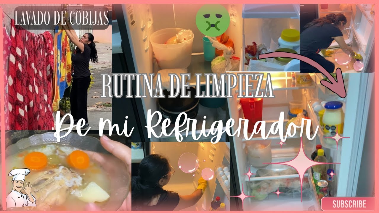 Así mantengo LIMPIO Y ORGANIZADO mi REFRIGERADOR✨+Dia de lavado de cobijas+cocinando caldo de pollo 