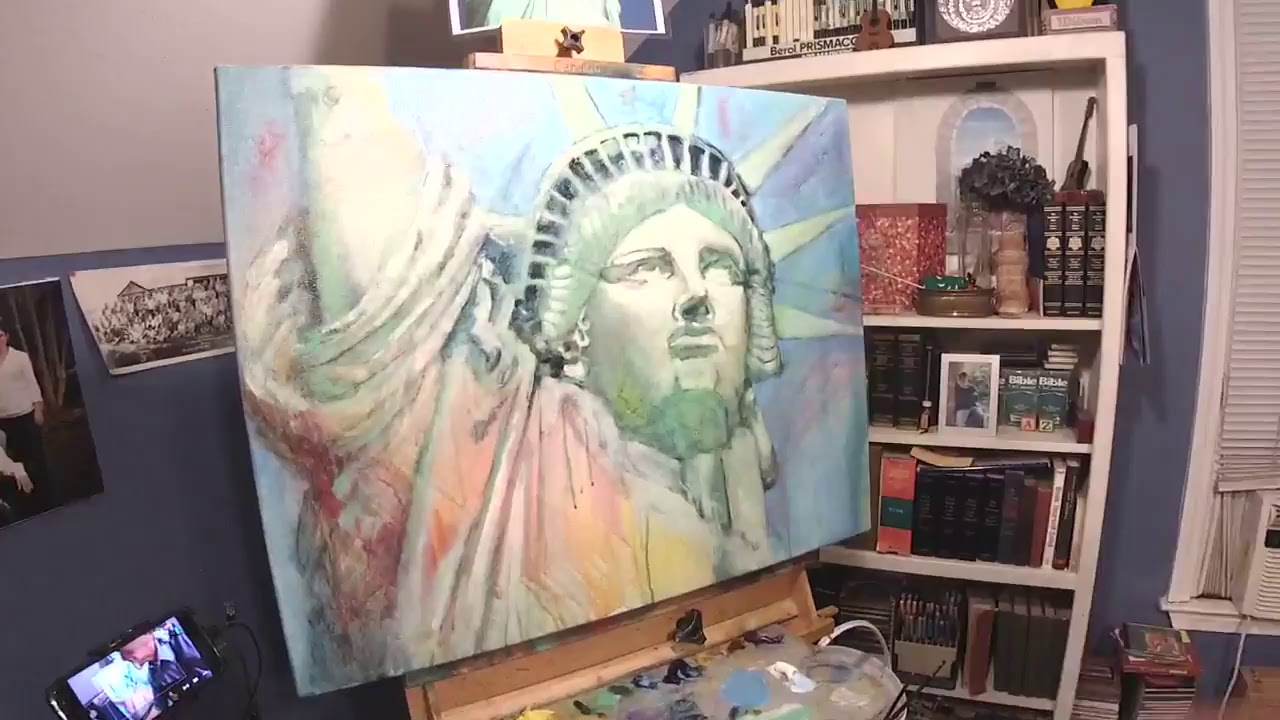 Daily Art Adventure 288. Re-Doing the Statue of Liberty Painting.