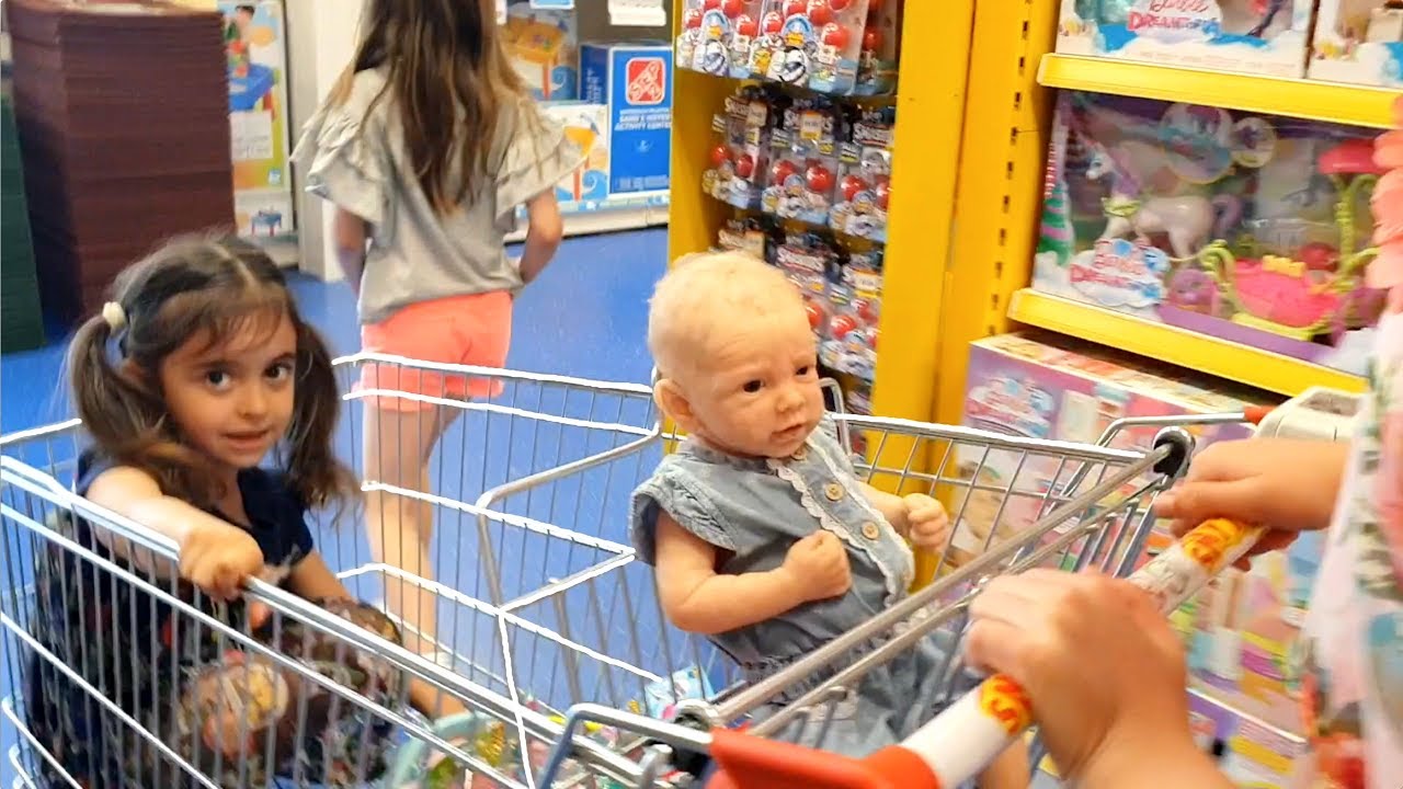 Emily Doing Shopping with Reborn Baby Doll