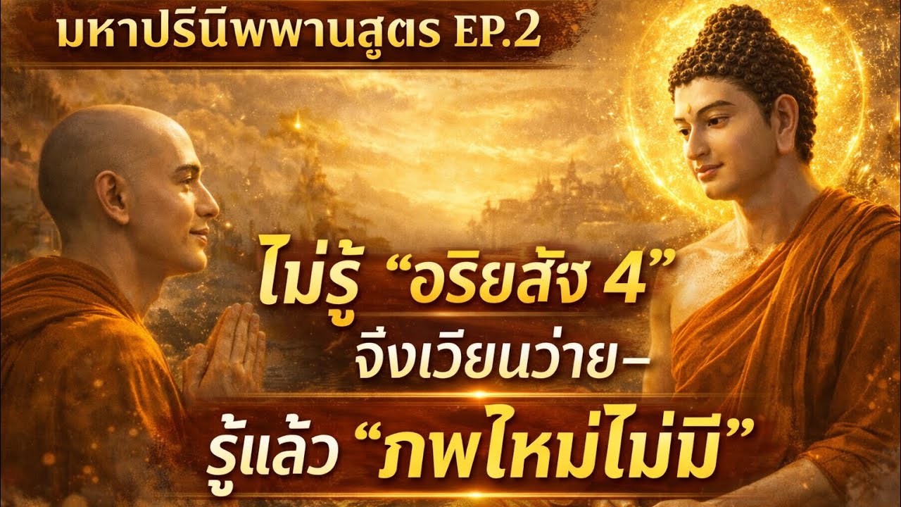 มหาปรินิพพานสูตร EP.2 | ไม่รู้ “อริยสัจ 4” จึงเวียนว่าย—รู้แล้ว “ภพใหม่ไม่มี”