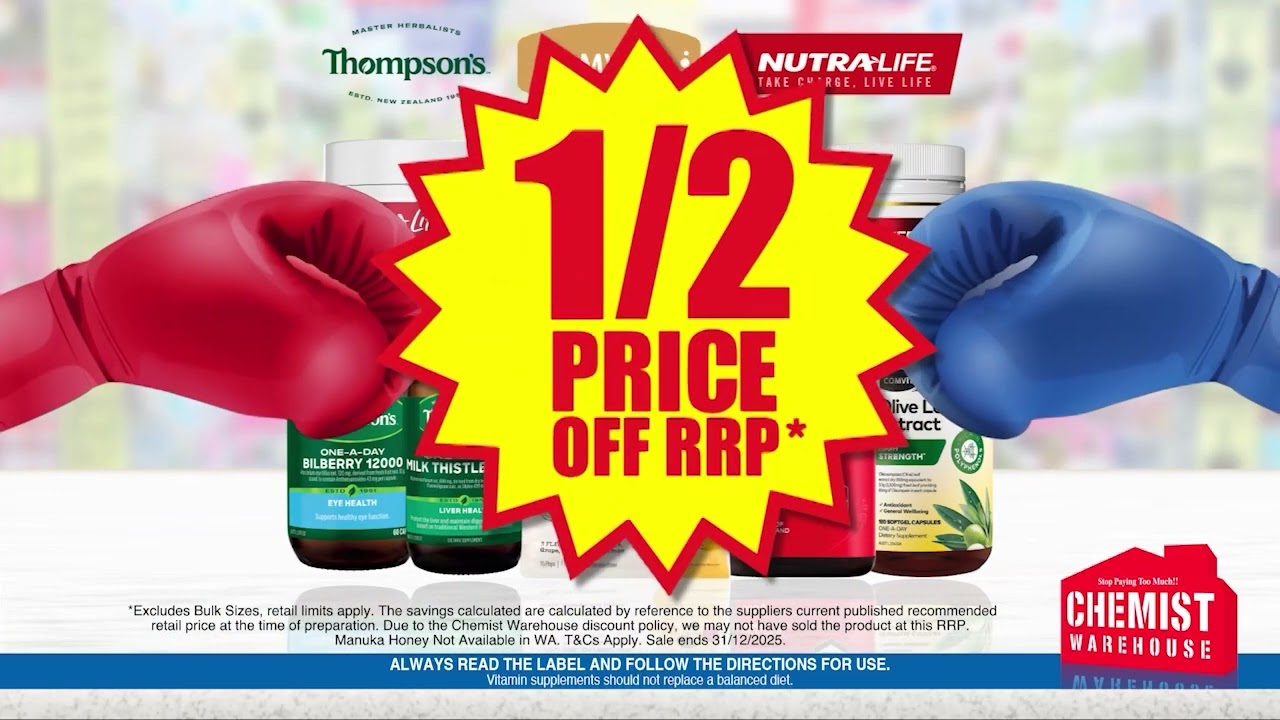 SHOP THE BOXING DAY 1/2 PRICE VITAMINS SALE AT CHEMIST WAREHOUSE!