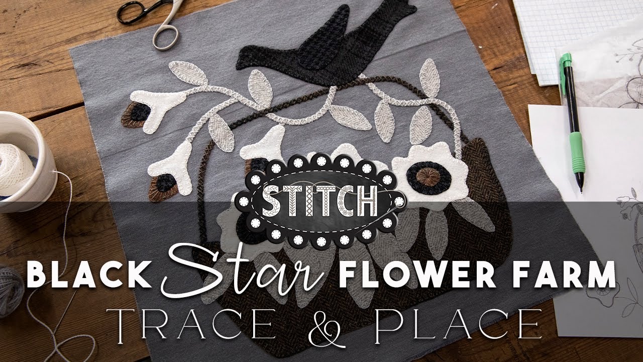 Black Star Flower Farm | Block of the Month | Trace and Place | Lisa Bongean | Primitive Gatherings