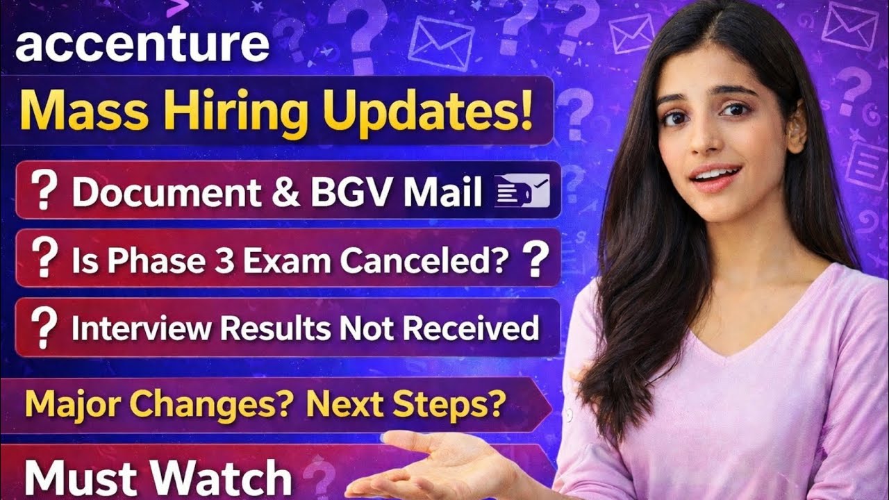 Accenture MASS Hiring Updates | Next Phase Exam, Document Verification Mail | Interview Result BGV