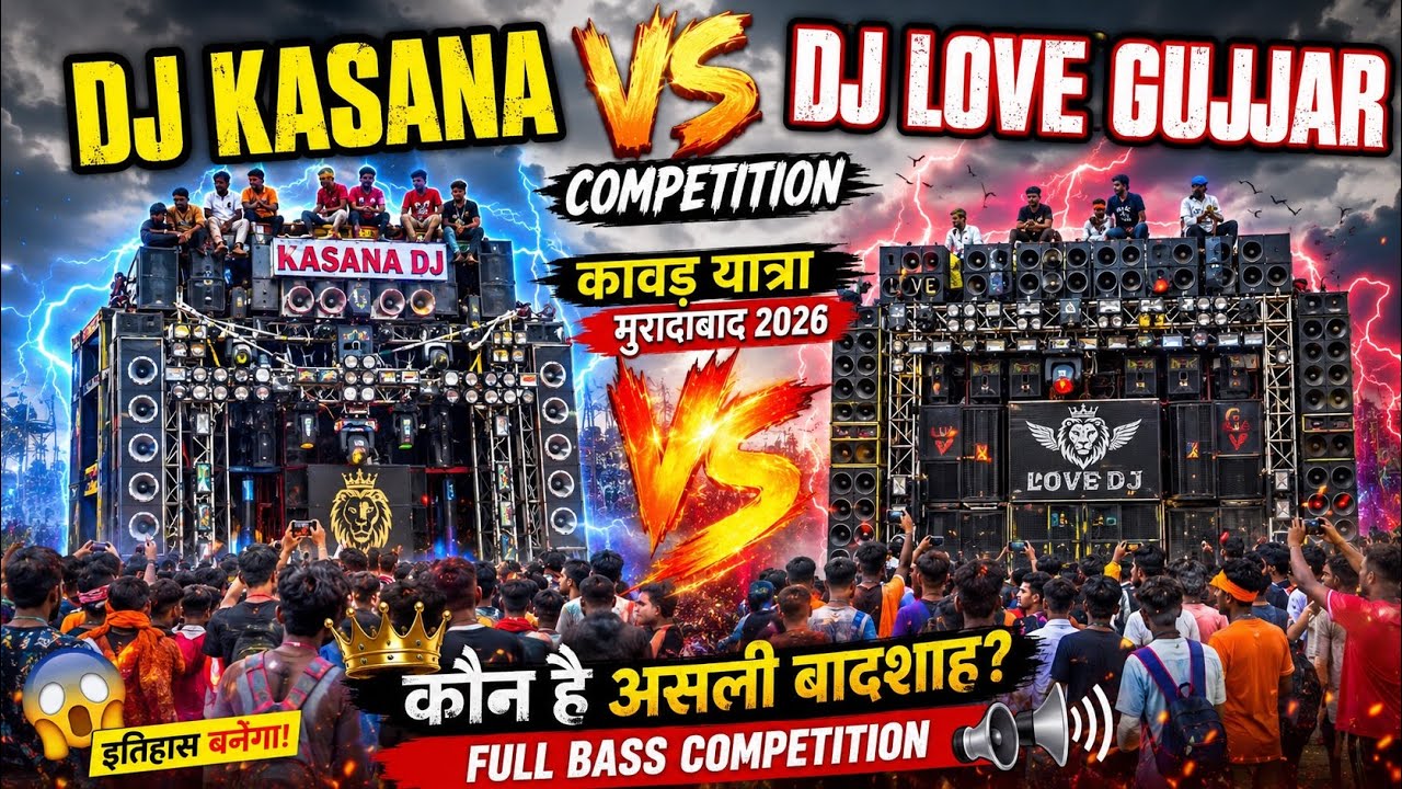 Dj Kasana Vs Dj Love Gujjar Competition 🔥ll Kawad Yatra Moradabad 2026