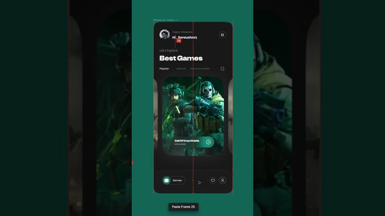 Game App Design In Figma ❤️🕶️❤️ #shorts