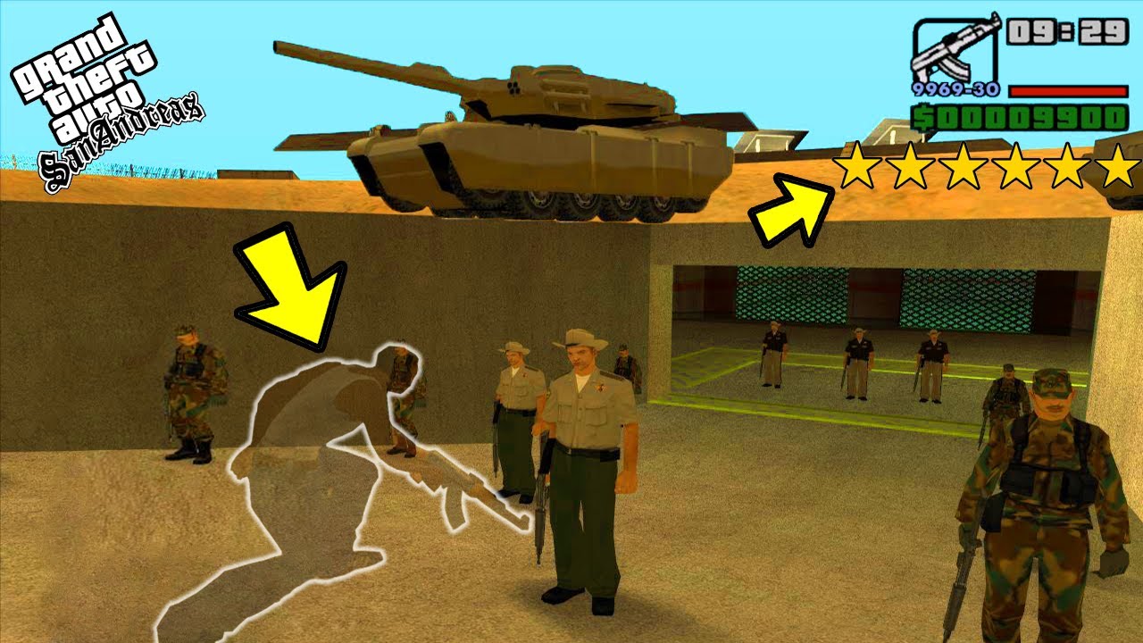 إقتحمت القاعدة العسكرية وأنا غير مرئي لن تصدقوا ماذا حدث!! في جي تي اي سان اندرياس GTA SAN INVISIBLE