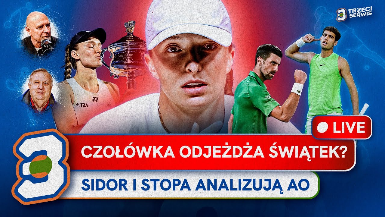 NIEDOSYT ŚWIĄTEK, WIELKA RYBAKINA, ALCARAZ Z KARETĄ! SIDOR I STOPA O AUSTRALIAN OPEN LIVE
