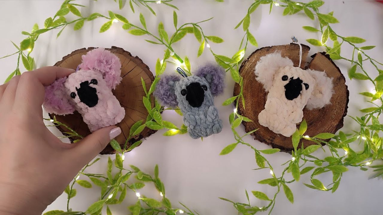 Crochet Mini Koala Keychain,  Adorable Crochet Koala 🐨 , Free Pattern Tutorial