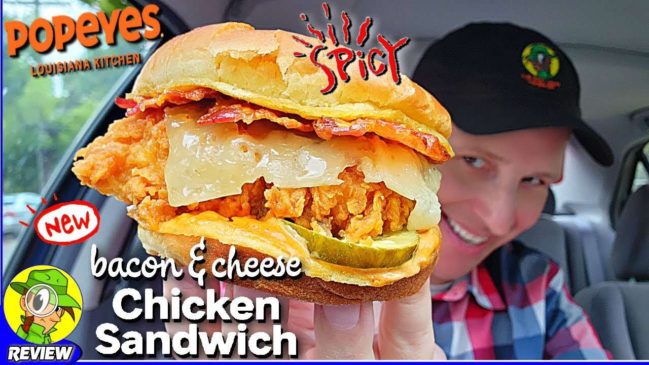 Popeyes® SPICY BACON & CHEESE CHICKEN SANDWICH Обзор ⚜️????? | Выглян