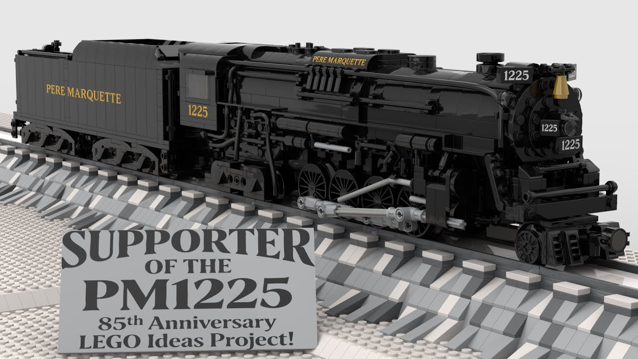 85th anniversary Lego Ideas project of the Pere Marquette 1225, the real Polar Express