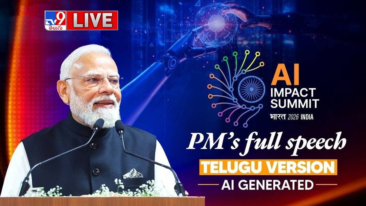 PM Modi Speech LIVE | India AI Impact Summit 2026 | Telugu version | AI Generated Audio - TV9