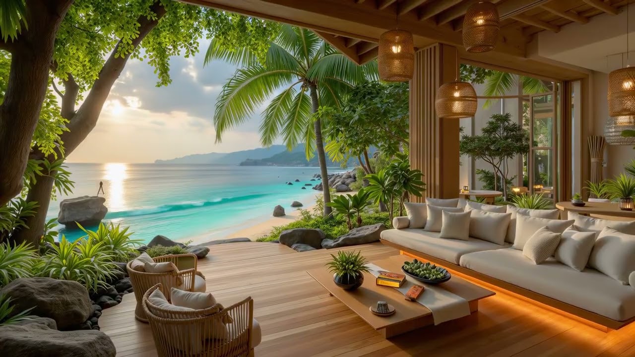 Relaxing Bossa Nova Guitar Music for a Tropical Beach Sunset Lounge Vibe 🌴