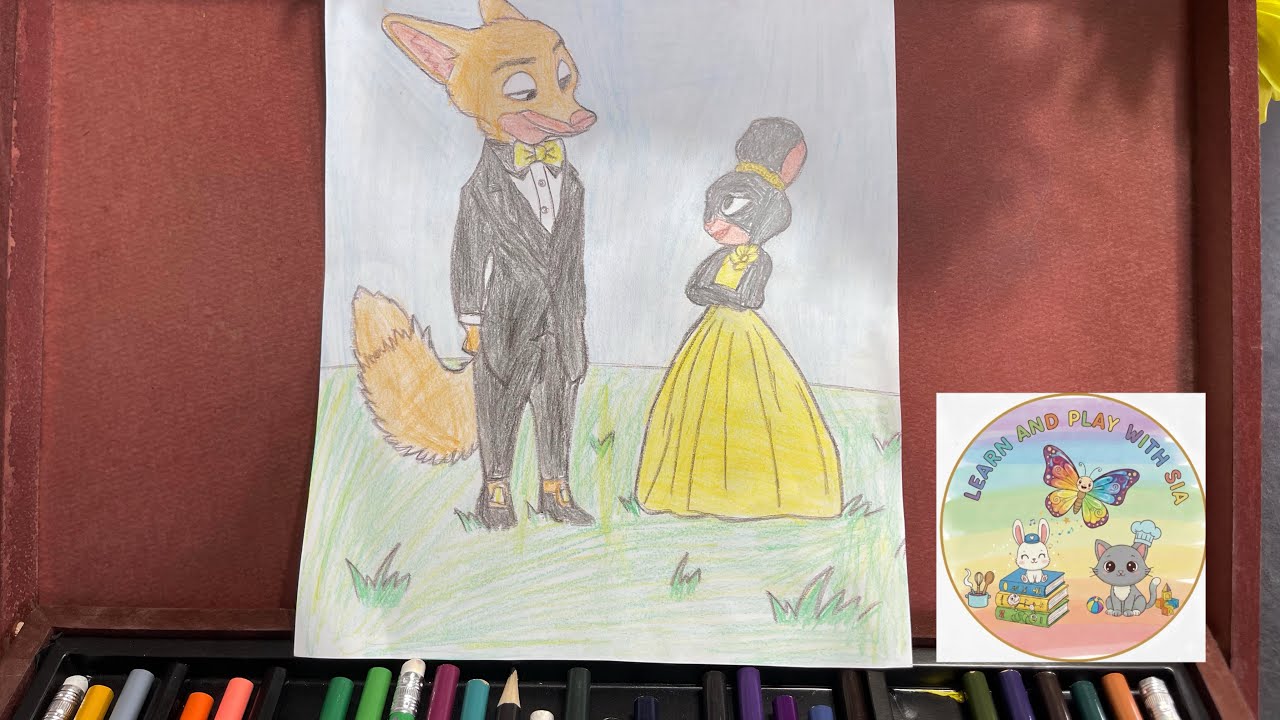 COLOURING-Nick  (the fox) and Judy (the rabbit) The stars of Disney's Zootopia -2 .#kidsvideo 