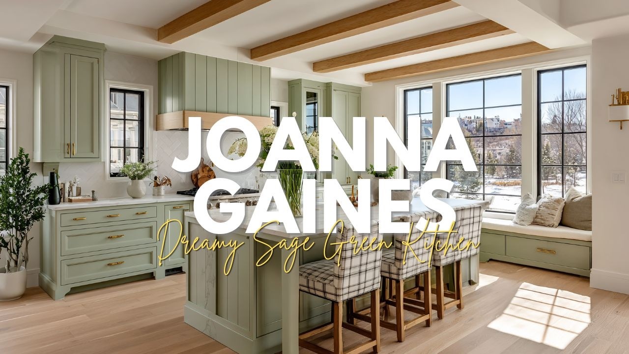 Dreamy Sage Green Kitchen by Joanna Gaines with Cozy Modern Farmhouse Charm