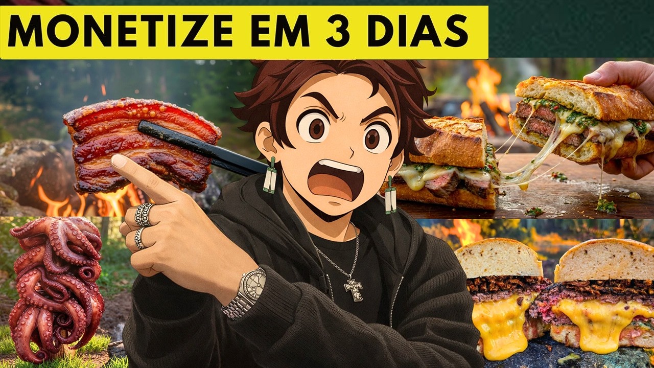 NICHO QUE MAIS PAGA! Copiei um Canal Dark de Culinária com VEO3 pra Monetizar com IA (MINA DE OURO)
